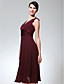  A-line V-neck Sleeveless Knee-length Chiffon Bridesmaid/Wedding Party Dress