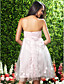  Empire Strapless Knee-length Tulle Over Satin Bridesmaid/ Wedding Party Dress