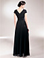  Sheath/ Column V-neck Asymmetrical Elastic Woven Satin Chiffon Mother of the Bride Dress