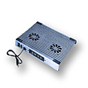 Notebook Cooler Pad with 2 Built-In Fans / Silver (F-118)