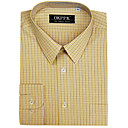 Top Grade Men's Long Sleeve Gingham Wrinkle Dress Shirt (QRJ007-4) -Free Shipping by Air Mail