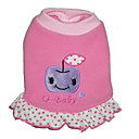 Pink "Q Babay " Dog Dress With Trimmed Ruffle -Fleece (BV057-PINK)