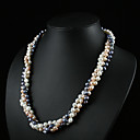Multicolor AA Freshwater Pearl Twist-style Necklace 16" Length