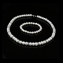 8.5-9mm AA White Freshwater Pearl 2 PC Set with Silver Bead (Start From 3 Units) Free Shipping