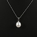 14k wit goud wit 10,5-11mm aa zoetwater parel hanger met ketting