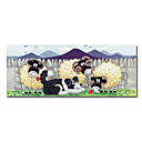 Handmade Oil Painting on Canvas - Lamb 4 12" x 36" (SZH046) (Start From 5 Units) Free Shipping