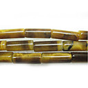 16" 16-16mm Tubular Natural Tigereye Stone Loose Strand Gemstone Beads (Start From 5 Units)