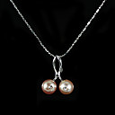 Sterling Silver Pink AA FW Pearl Pendant Necklace (LQS021)