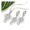 Blossom Cubic Zirconia Necklace and Earring Set - CZ Jewelry Set 80712-08 (SZY123)