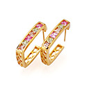 Colorful Square Cubic Zirconia Earring - CZ Earring EZF-0007 (SZY231)