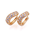 "U" Shape Cubic Zirconia Earring on 18K Gold Plated - CZ Earings SYX-0125 (SZY103)