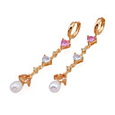 Elegant Cubic Zirconia Earring with Natural Pearl - CZ Earring ESJ3-0001 (SZY348)