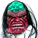 Scary Latex Halloween Mask with Hair For Adult (SZWS018)