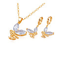 18K Gold Plated Angel CZ Jewelry Set - CZ Jewelry Set SMY--0014-Clear (SZY512)