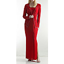Sheath / Column Strapless Floor-length Long sleeves Appliqu Chif Evening Dress / Prom Dress (HSX962)