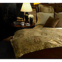 4pcs regina 100% cotone jacquared e ricamare lenzuola comforter set (sbc113)