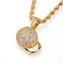 18K Gold Plated BlingBling Cap Pendant - Cubic Zirconia Necklace 81101-14 (SZY1014)