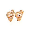 Plaqué or 18k amoureux zircon cubique hoop earring - boucle d'oreille zircon cubique 81027-01 (s
