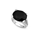 Fashion Onyx Platinum Ring - Sterling Silver Ring r2341 (SZY1095)