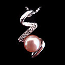 edele zilver roze zoetwater parel hanger met ketting