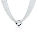 Sterling Silver Ten Chains Disc Toggle Necklace-Silver Necklace XL185 (SZY1296)