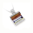 Sterling Silver Fashion Tri-Tone Pendant-Sterling Silver Necklace d24534 (SZY1449)