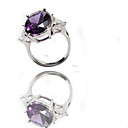 Sterling Silver Engagement Ring with High Quality Cubic Zircon - CZ Ring S-0708-Amethyst (SZY142)