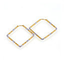deux tons earring boucle d'oreille cercle-cz 80714-01 (szy1367)