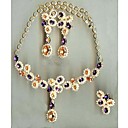14K Gold Plated Colorful CZ Necklace,Ring And Earring Set-CZ Jewelry Set ZT0201 (SZY1532)