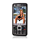 C1000 dual card quad-band dual camera tv slanke touch screen telefoon zwart