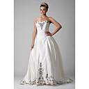 2009 Style Ball Gown Sweetheart Court Train Satin Organza Wedding Dresses for Bride (HSX1260)