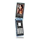 Tri-Band Ultra-Thin 180 Degree Revolving and Flip Flat Touch Screen Cell Phone Blue