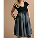 Mixed Fabric Jersey Maternity Dress (09YX017)