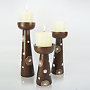 3-pc a mano antico candeliere in legno (271073lms)