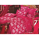 6-pc Luxury Rose Jacquard Cotton Full Size Duvet Cover Set - Free Shipping (0586-FZ007)