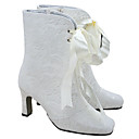 Top Quality Satin Upper High Heel Closed-toes Wedding Boots / Wedding Shoes.More Colors Available
