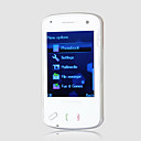 N97 style MINI Quad Band Dual Card Flashlight Dual Camera TV Function Flat Touch Screen Cell Phone White (2GB TF Card)