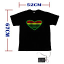 Sound and Music Activated EL Visualizer VU-Spectrum Dancer T-shirt - M (4*AAA)