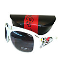 nuevo diseño del tatuaje de la moda de gafas de sol + paño de limpieza libre y estuche duro - marco blanco con estampado calavera dsco2212-0479-11.13-