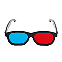 marco de plástico re-usables y la lente de anaglifos rojo + azul gafas 3D (color del marco surtidos)