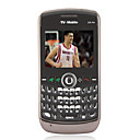 E75 Pro Dual Card Quad Band Flashlight TV JAVA Ultra Thin QWERTY Keypad Cell Phone Black (2GB TF Card and Leather Case)