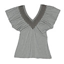 v bate cuello camiseta de manga corta t-shirt women's T-Shirts (8502ak001-0721)
