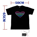 Sound and Music Activated EL Visualizer VU-Spectrum Dancer T-shirt - M (4*AAA)
