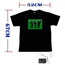 Sound and Music Activated EL Visualizer VU-Spectrum Dancer T-shirt - M (4*AAA)