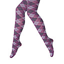 Argyle Opaque Purple Strong Stretched Winter Tights Women's Hosiery (0903AK003-0736)