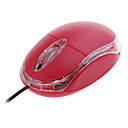Mini USB 2.0 mouse ottico cablato (rosso)