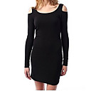 Long Sleeves Round Neckline Shoulderbared Women's Dresses(1802BA3038-0737)