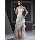 A-line/Princess Strapless Floor-length Satin Wedding Dress