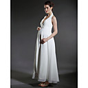 Sheath/ Column Empire Halter Ankle-length Chiffon Maternity Wedding Dress