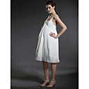 Empire Scoop Knee-length Chiffon Maternity Wedding Dress With Beaded